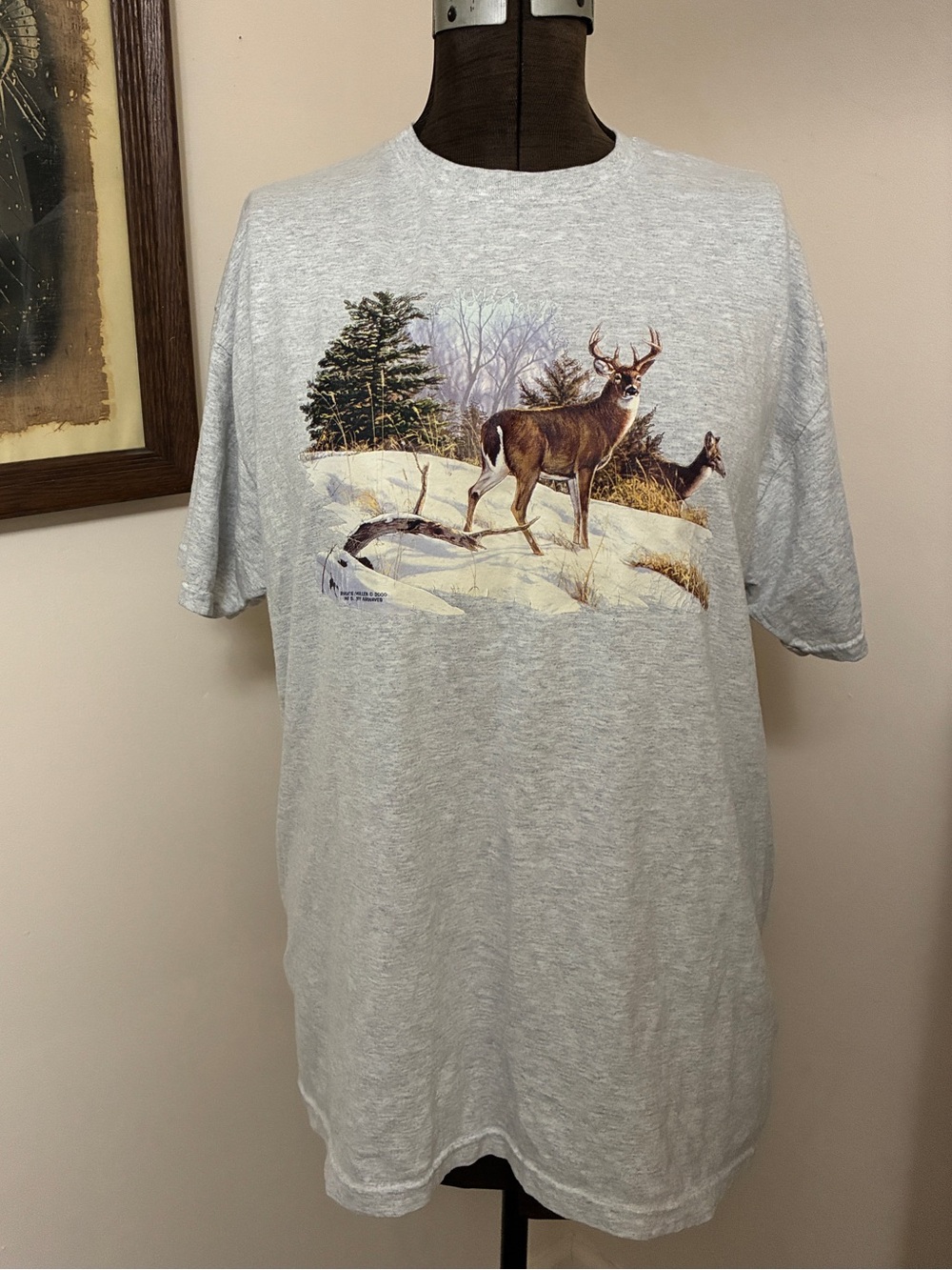 Vintage Bruce Miller Deer in Snow Tee